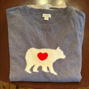 Sundance Blue Knit with Bear and Heart Motif